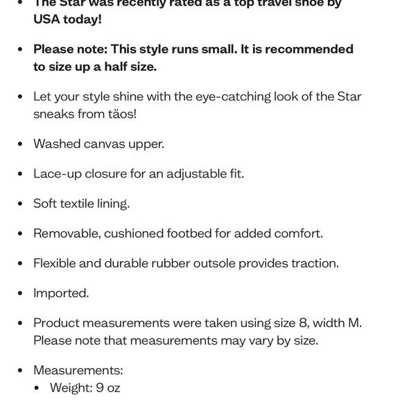 Taos Women's star sneakers size 8 - Picture 8 of 8